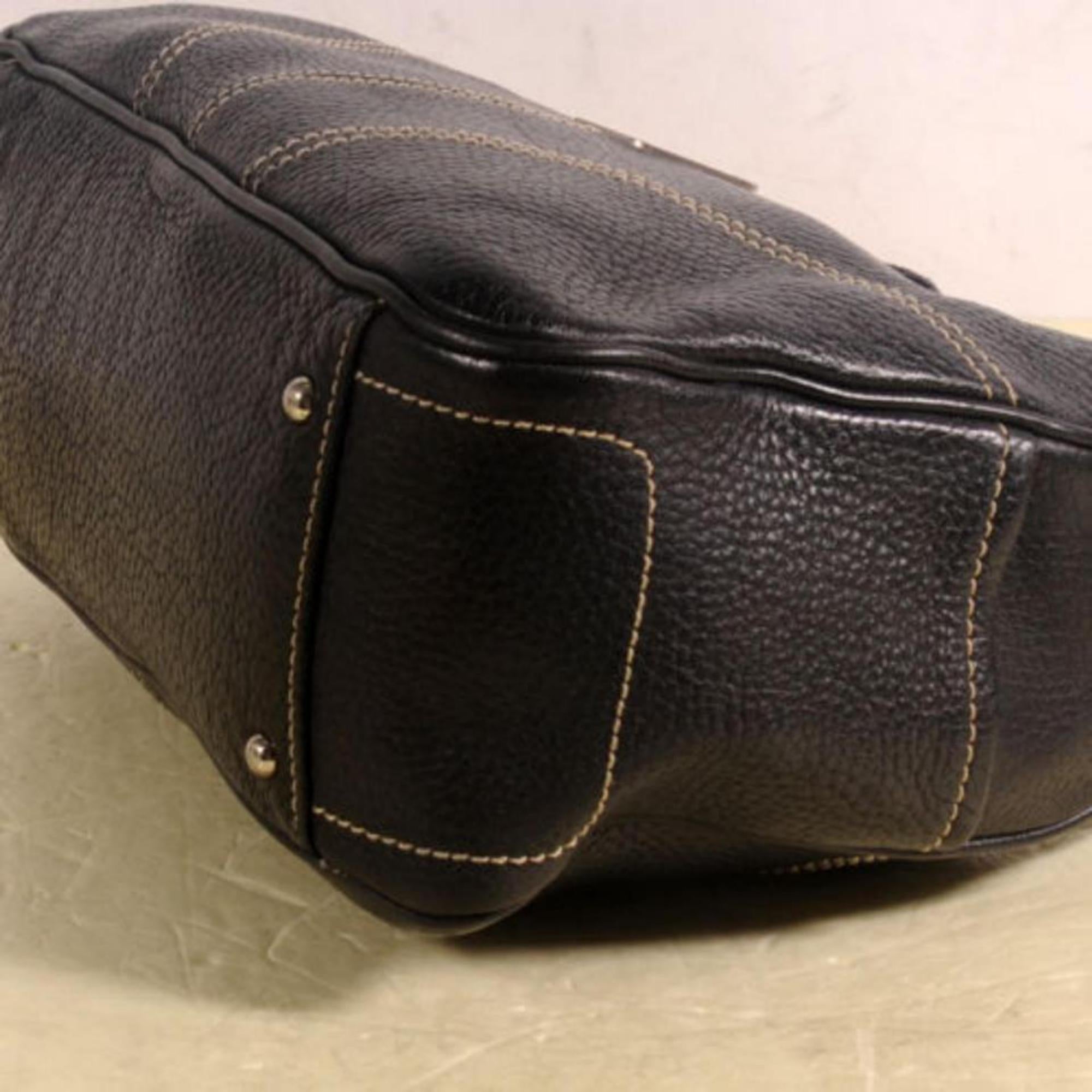 MCM Hobo 869655 Black Leather Tote For Sale 5