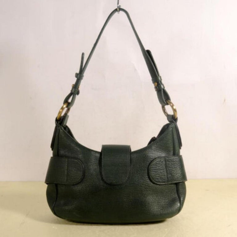 MCM Shoulder Bag Olive Green Vintage Leather/Canvas 💯 Authentic