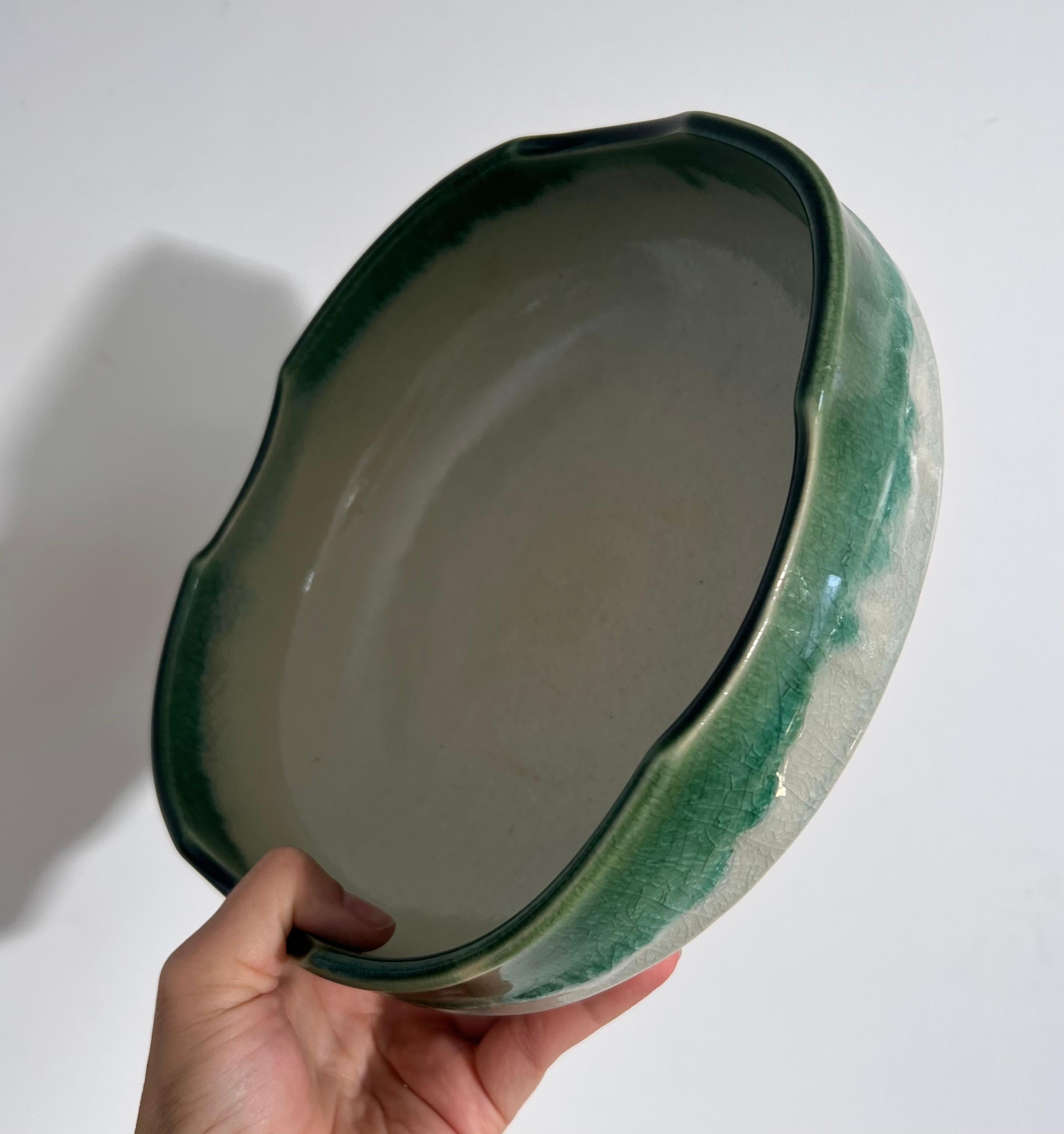 Mcm Huge Japanese Ceramic Pedestal Fruit or Serving Bowl, Mid-20th Century 5