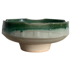 Mcm Huge Japanese Ceramic Pedestal Fruit or Serving Bowl, Mid-20th Century