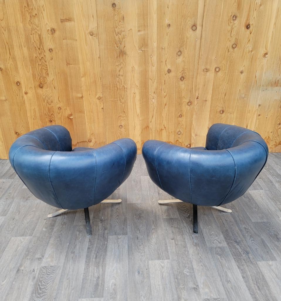 MCM  Illum Wikkelso Style Swivel Pod Chairs Newly Upholstered - Set of 2 For Sale 2