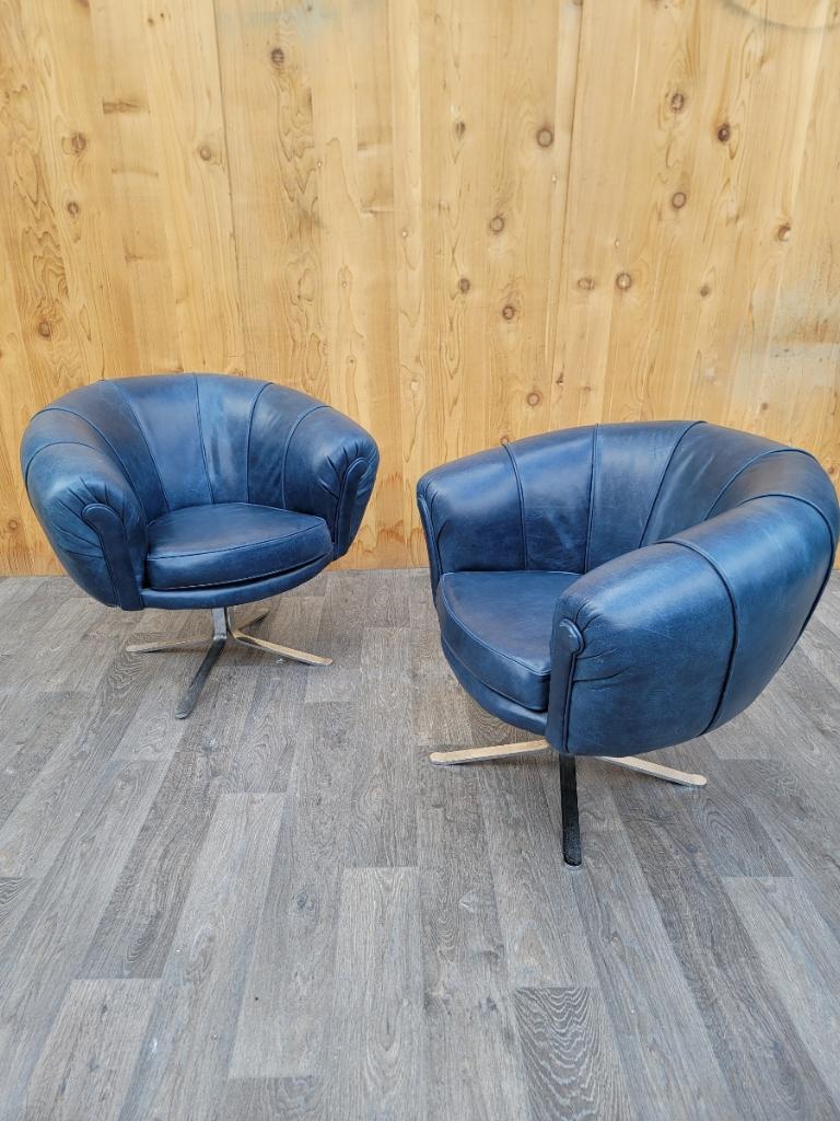MCM  Illum Wikkelso Style Swivel Pod Chairs Newly Upholstered - Set of 2 For Sale 3