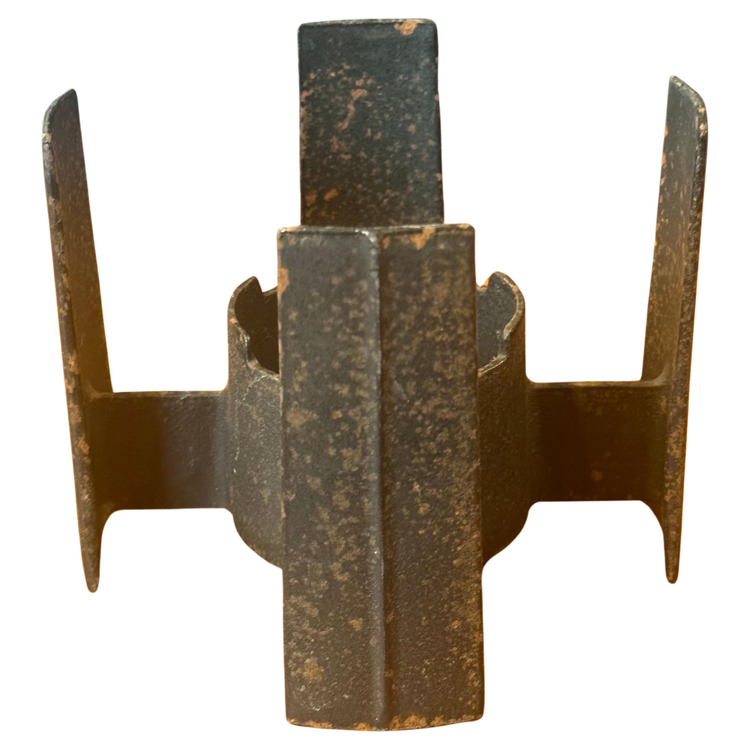 Vintage MCM iron candle holder by Dansk, circa 1960s.  This is a rare form has a great patina and measures 6
