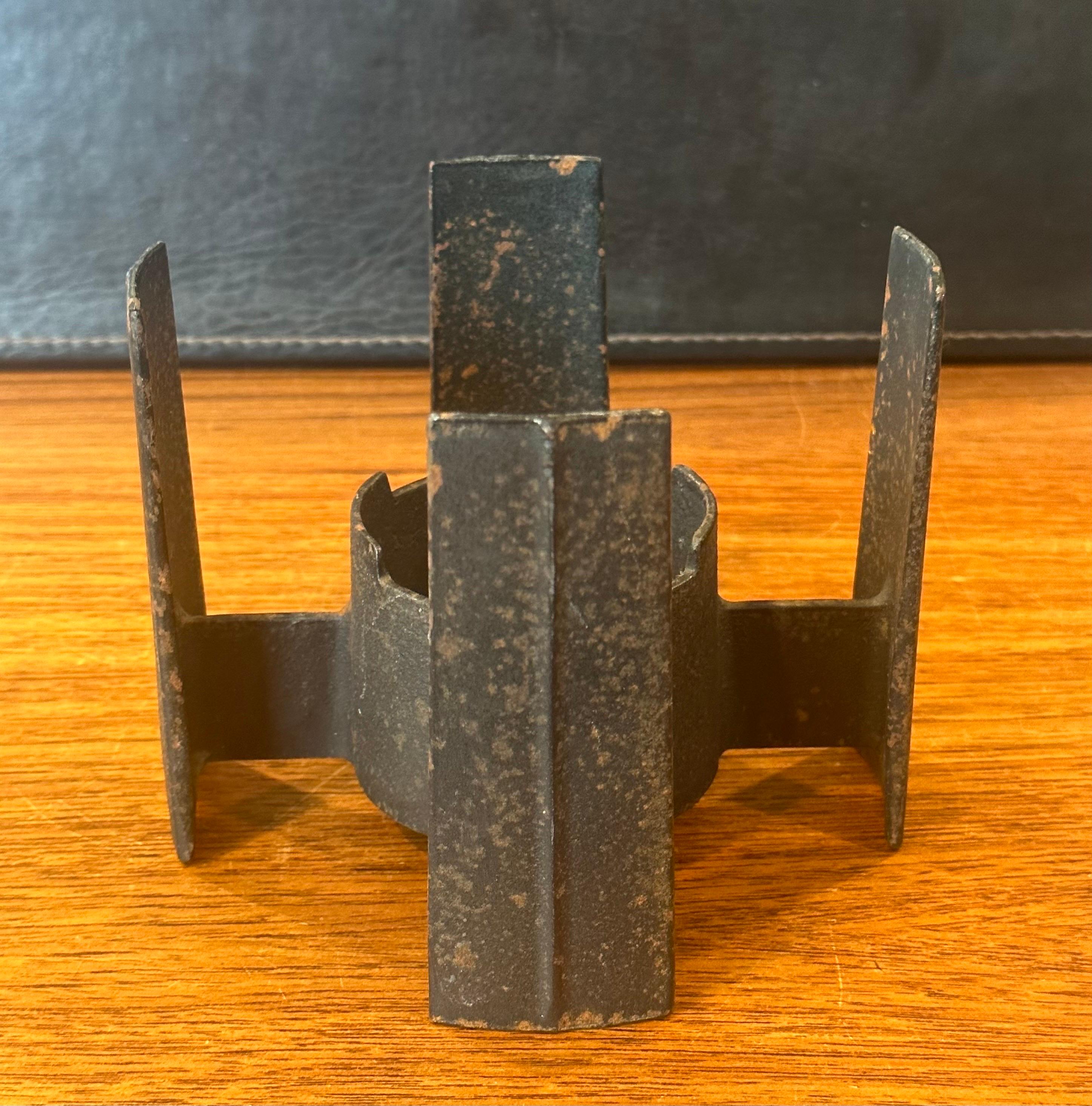Mid-Century Modern MCM Iron Candle Holder by Dansk For Sale