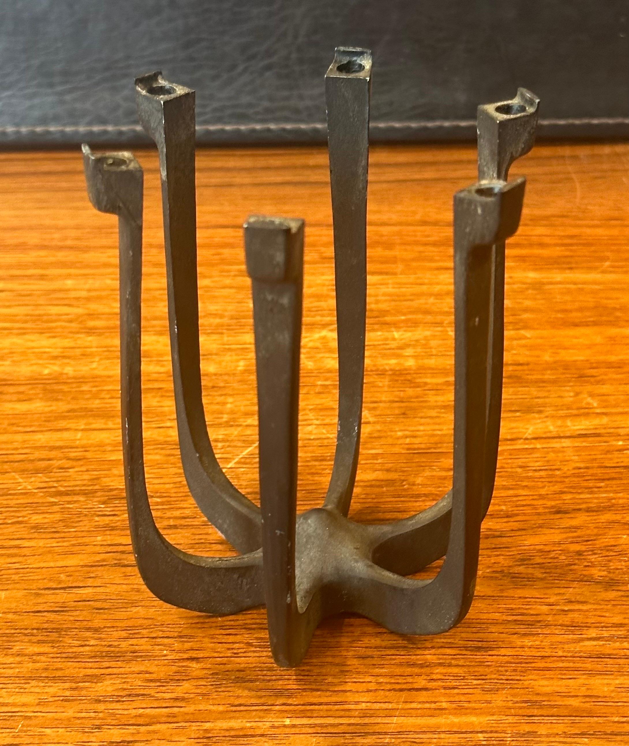 Mid-Century Modern MCM Iron Candle Holder by Gunnar Cyren Lysestager for Dansk For Sale