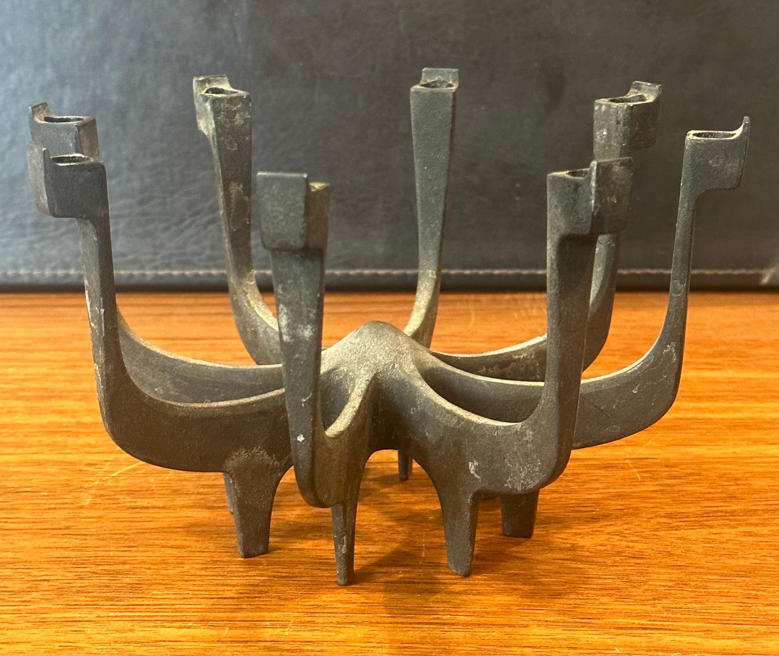 French MCM Iron Candle Holder by Gunnar Cyren Lysestager for Dansk For Sale