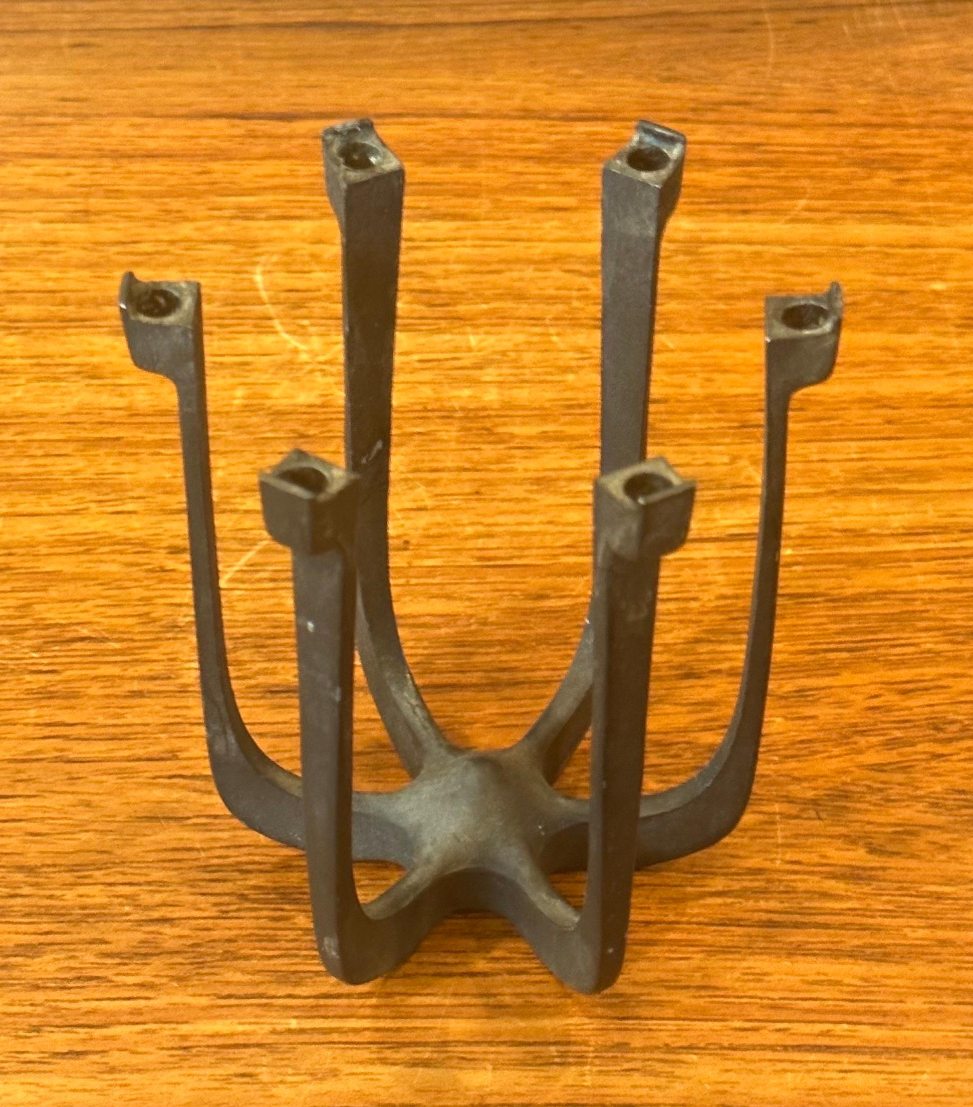 MCM Iron Candle Holder by Gunnar Cyren Lysestager for Dansk In Good Condition For Sale In San Diego, CA
