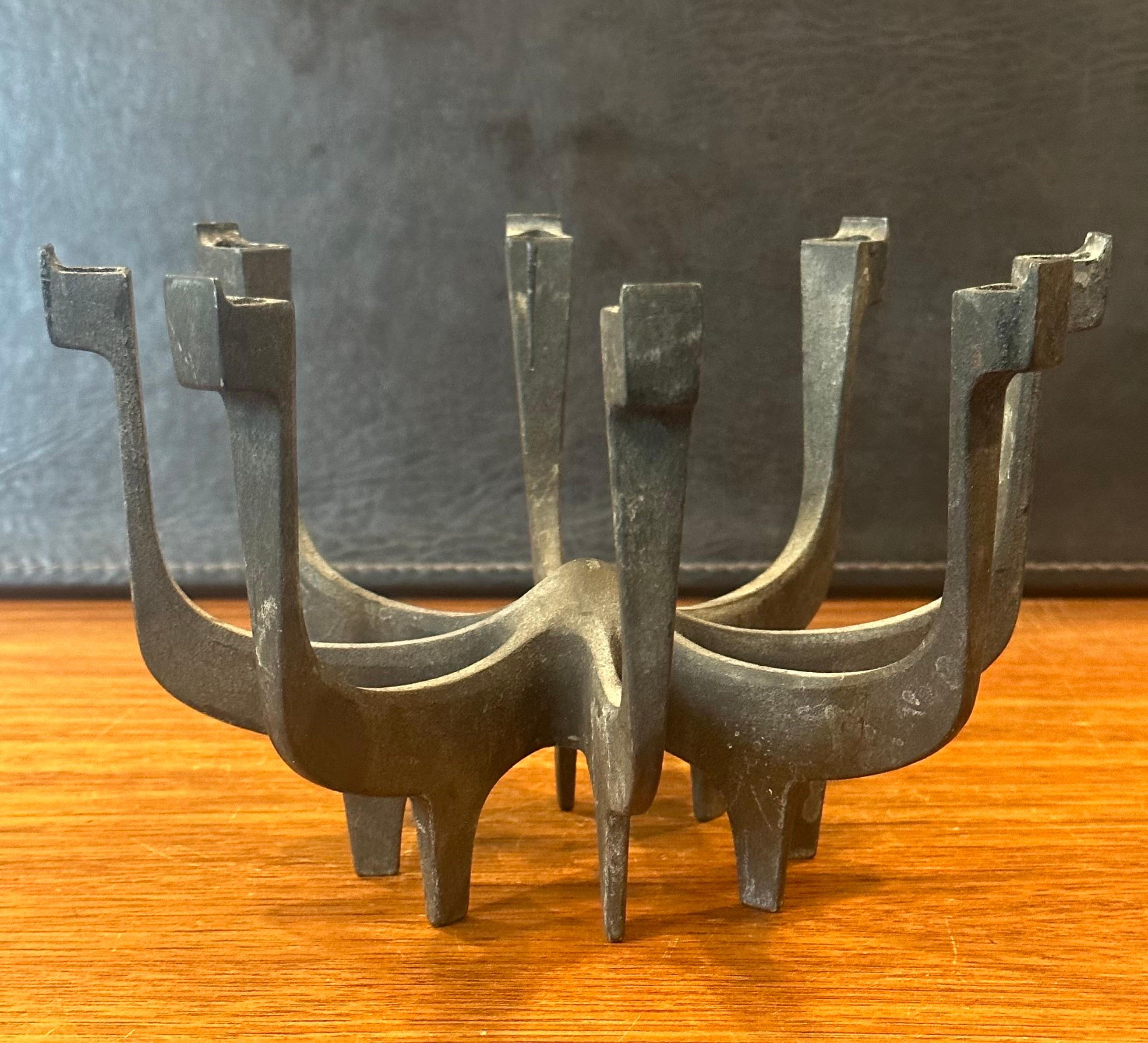 20th Century MCM Iron Candle Holder by Gunnar Cyren Lysestager for Dansk For Sale