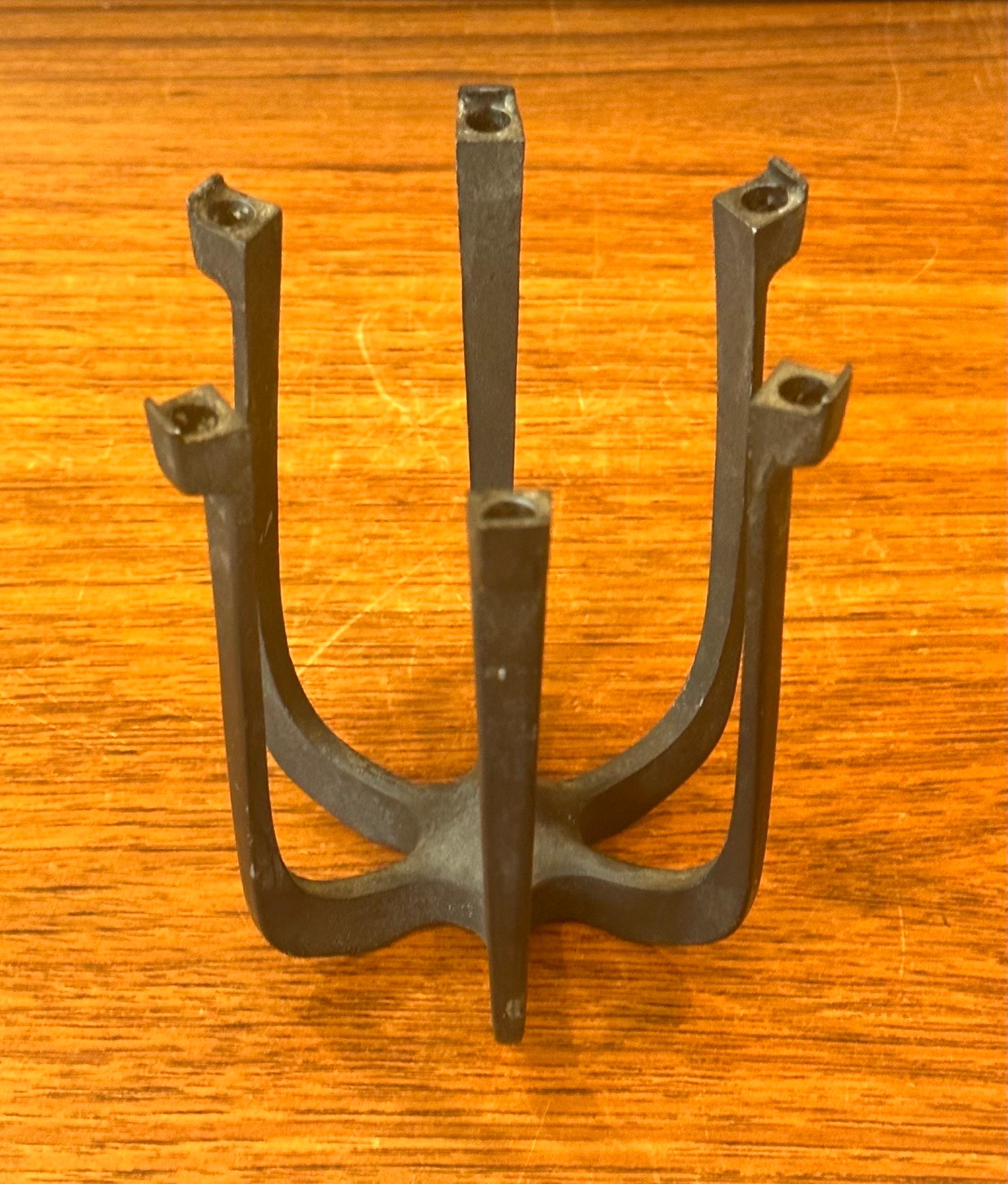 MCM Iron Candle Holder by Gunnar Cyren Lysestager for Dansk For Sale 2