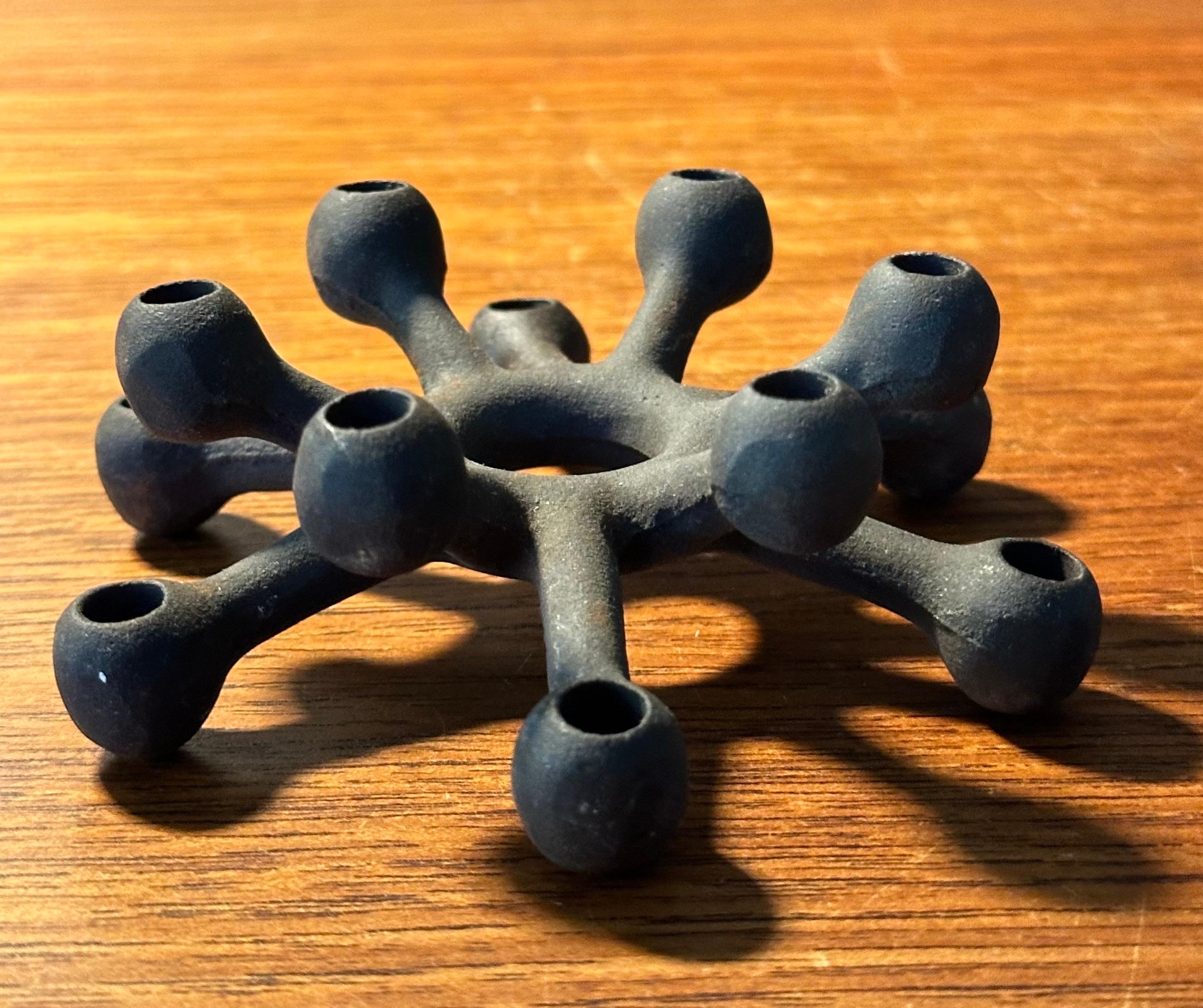 MCM Iron Candle Holder in Box by Dansk Designs In Good Condition For Sale In San Diego, CA