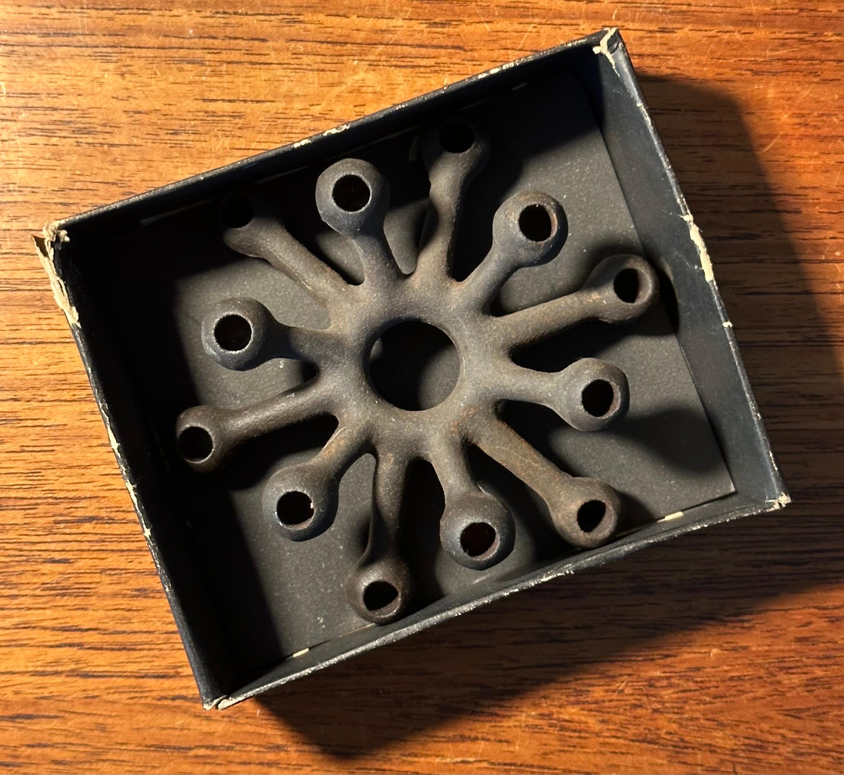 MCM Iron Candle Holder in Box by Dansk Designs For Sale 3