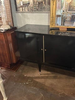 MCM Italian Art Deco Design Black Lacquered Sideboard