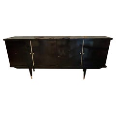 MCM Italian Art Deco Design Black Lacquered Sideboard