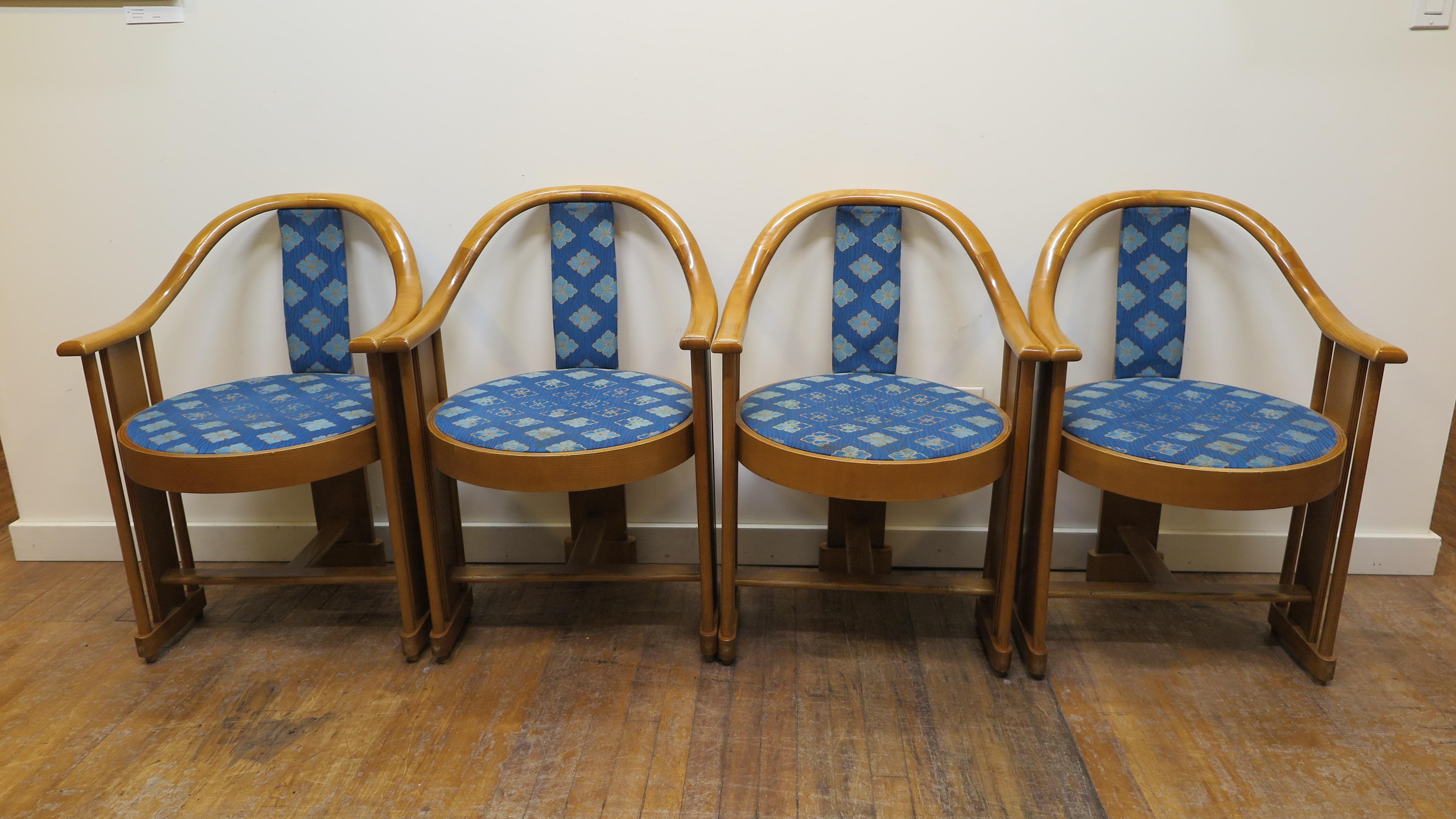 MCM Italienische Sessel mit runder Rückenlehne aus gebogenem Holz, Kolber & Trocadero (Moderne der Mitte des Jahrhunderts) im Angebot