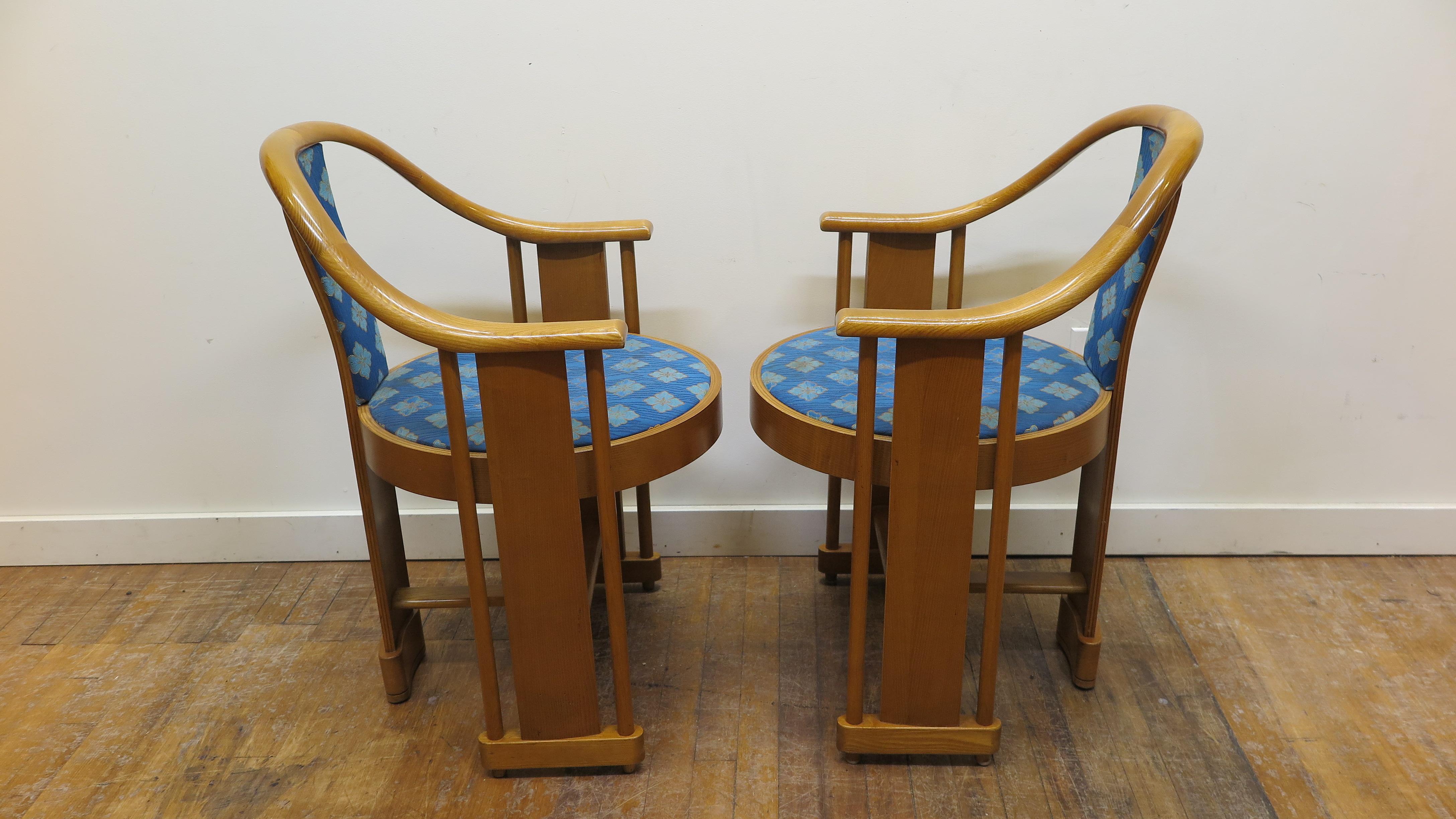 Late 20th Century MCM Italian Bent Wood Round Back Chairs Colber & Trocadero For Sale