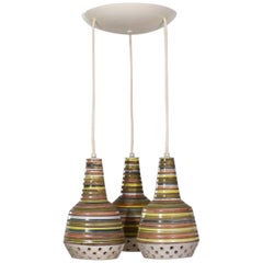 MCM Italian Ceramic Pendant Ceiling Light Attributed to Alvino Bagni for Raymor