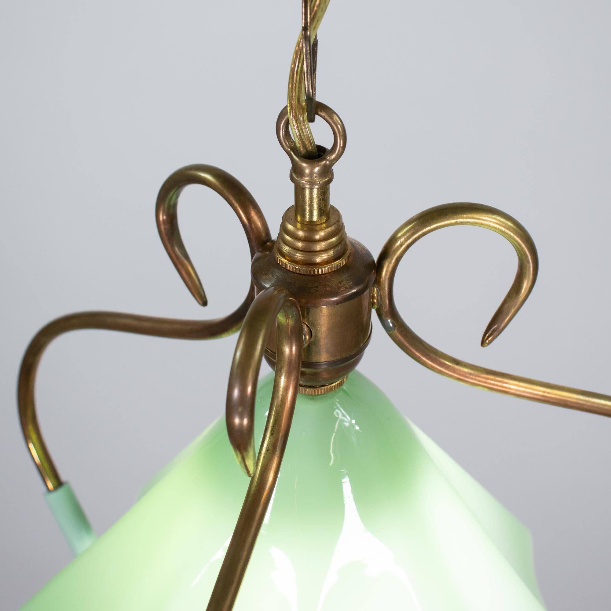 Pendentif en verre de Murano opalin vert de MCM dans le style de Fontana Arte en vente 7