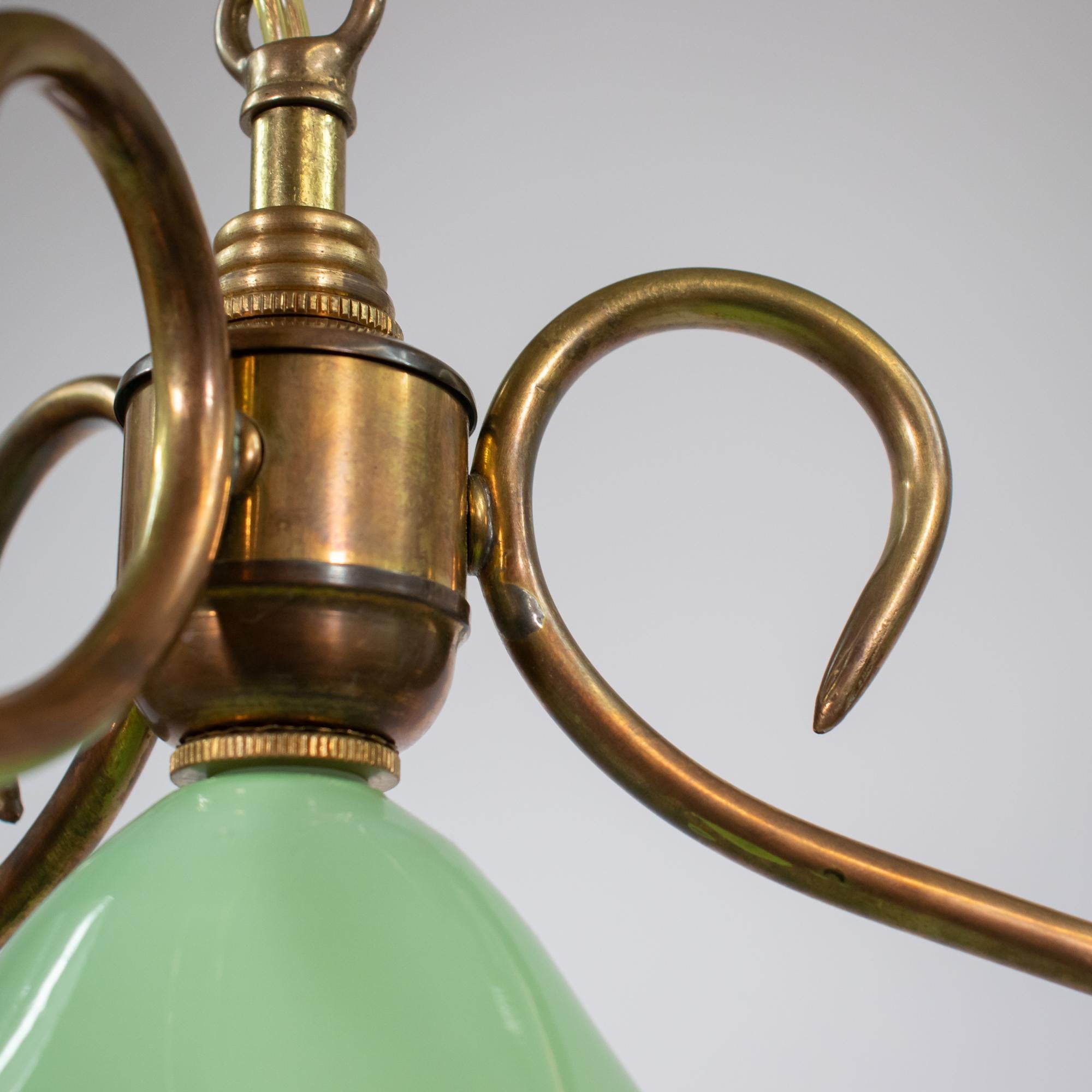 Pendentif en verre de Murano opalin vert de MCM dans le style de Fontana Arte en vente 8