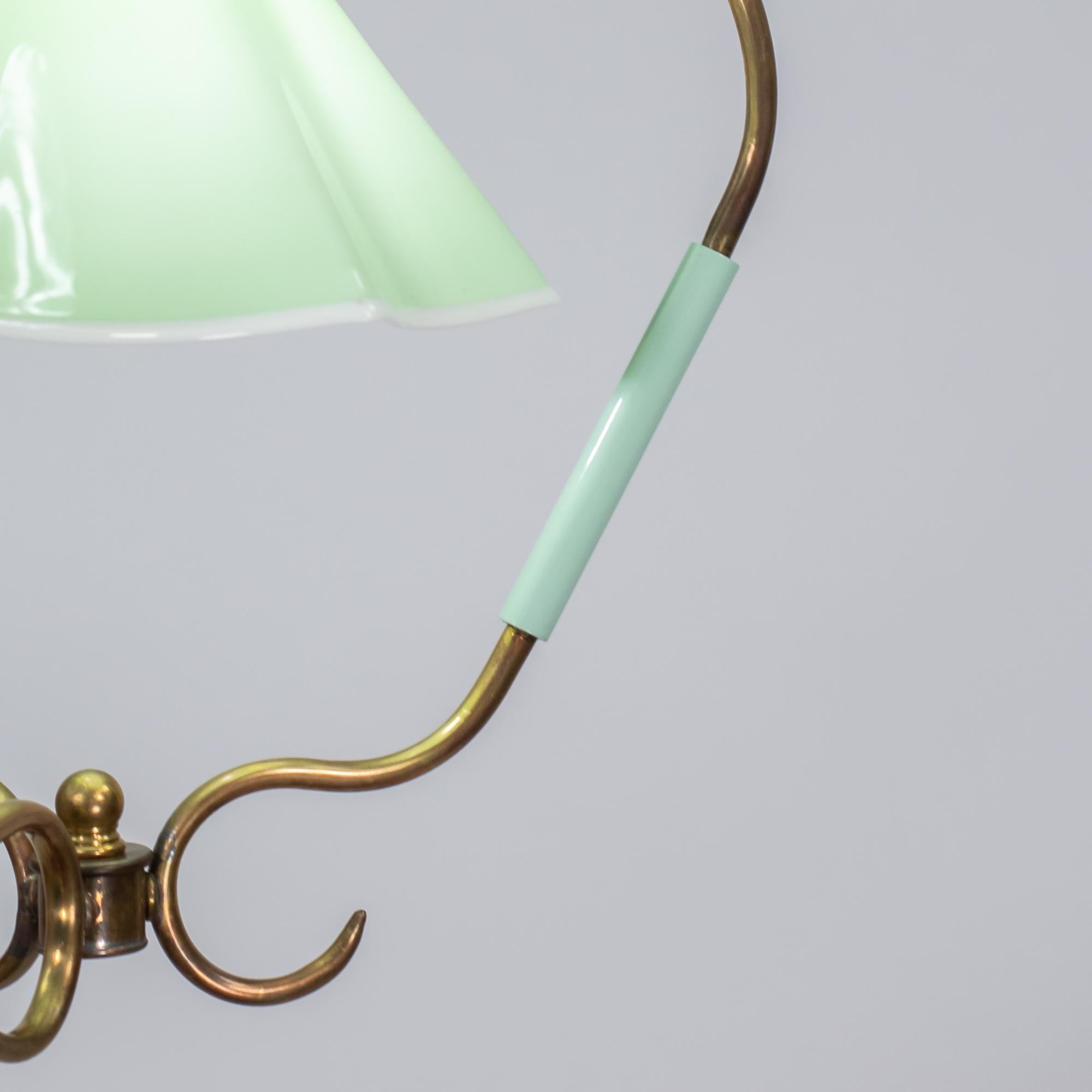 Pendentif en verre de Murano opalin vert de MCM dans le style de Fontana Arte en vente 9