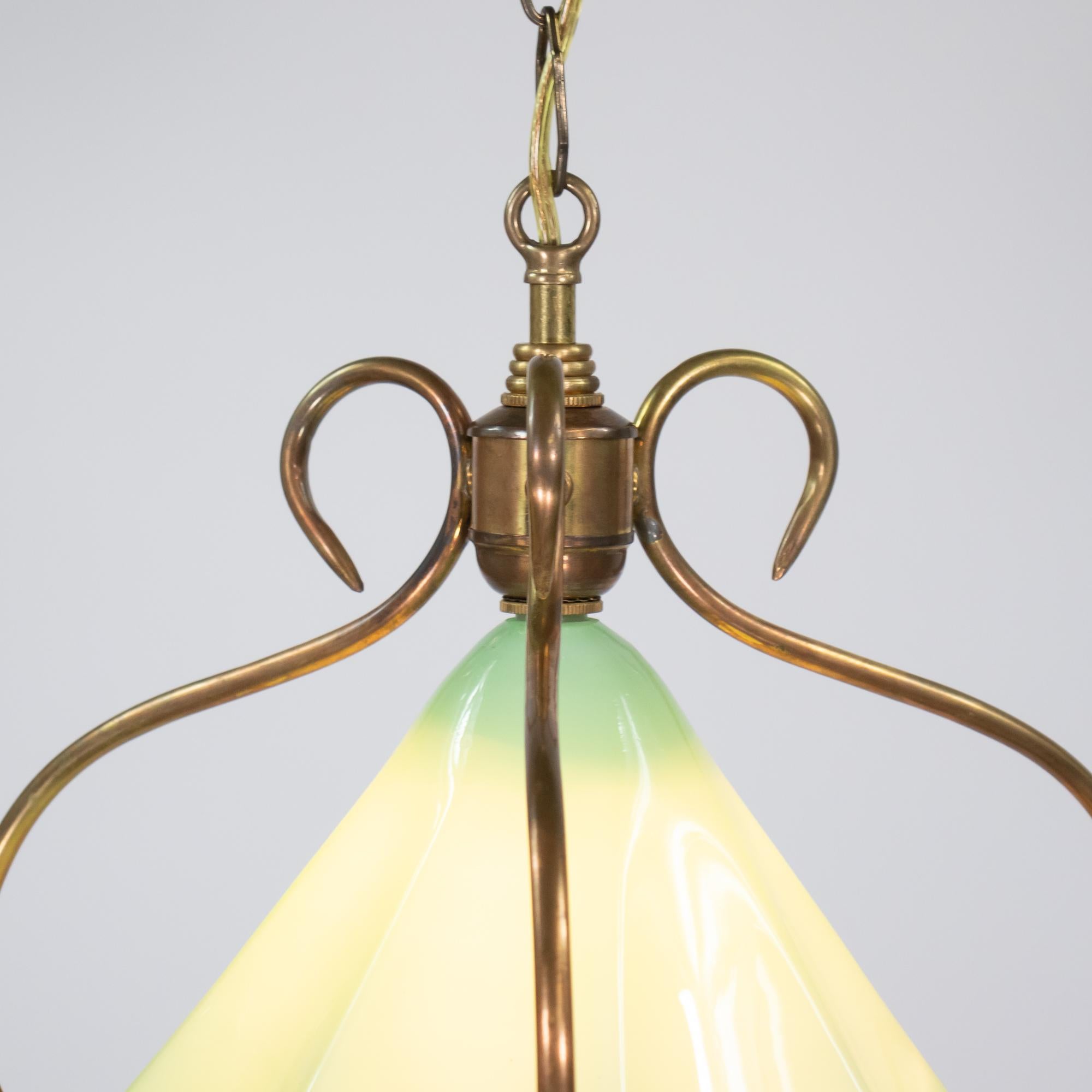 Pendentif en verre de Murano opalin vert de MCM dans le style de Fontana Arte Bon état - En vente à Chicago, IL