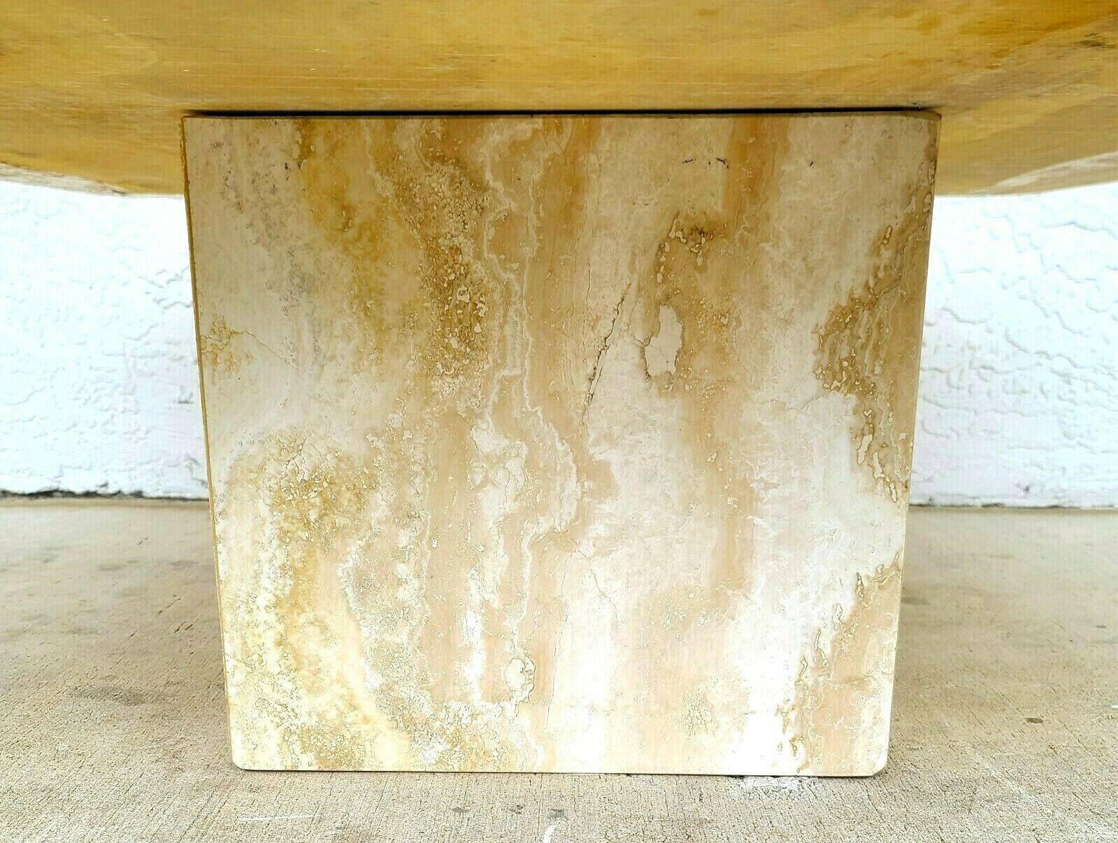Mid-Century Modern MCM Italian Travertine Marble Cocktail Coffee Table For Sale