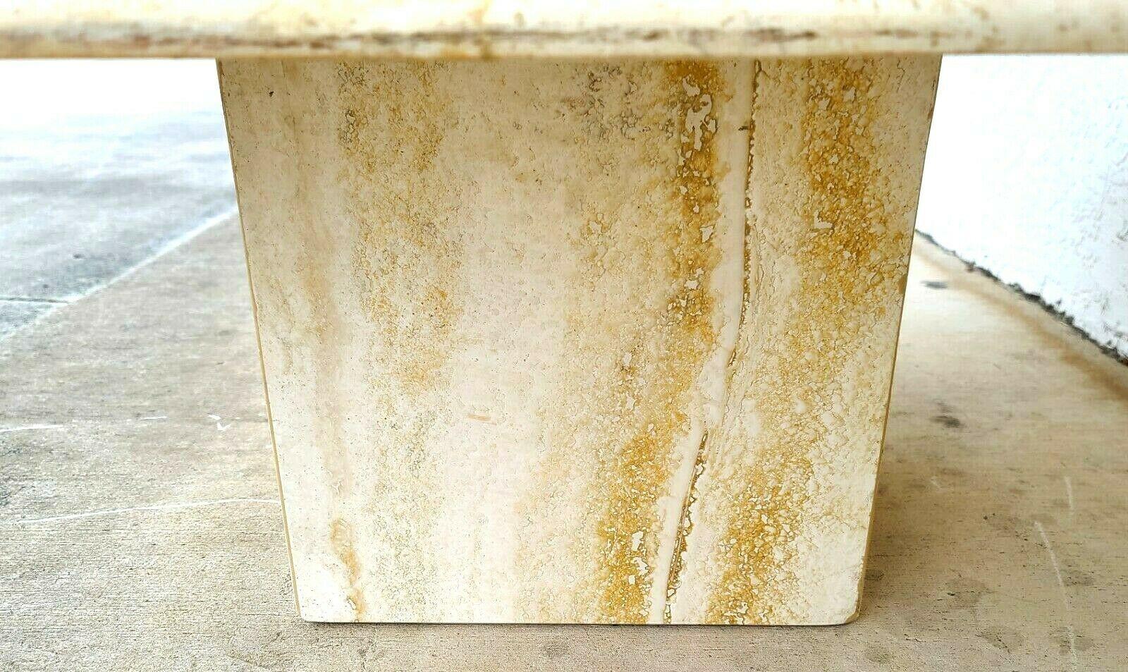 Late 20th Century MCM Italian Travertine Marble Cocktail Coffee Table For Sale