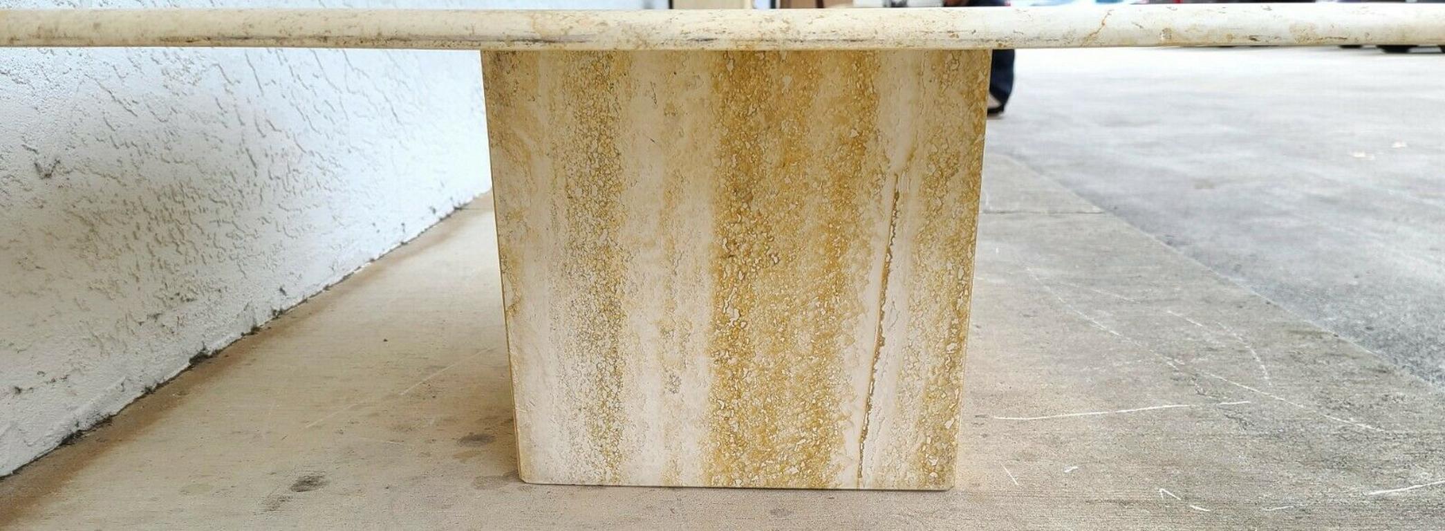 MCM Italian Travertine Marble Cocktail Coffee Table For Sale 2