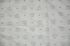 MCM Ivory Signature Logo with Polka Dot Borders Cotton Scarf