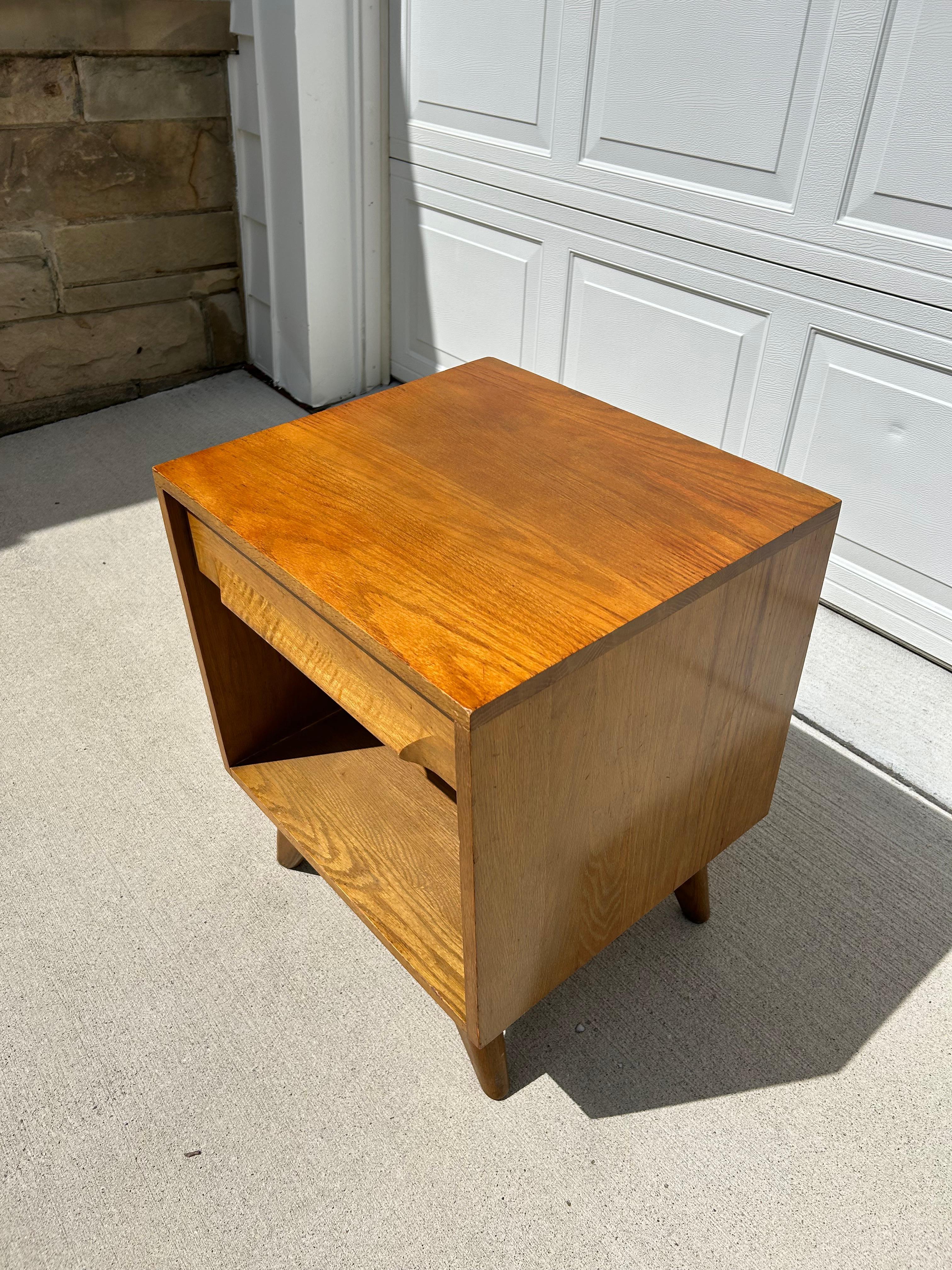 Oak MCM Jack Van Der Molan Nightstand for Vanleigh For Sale