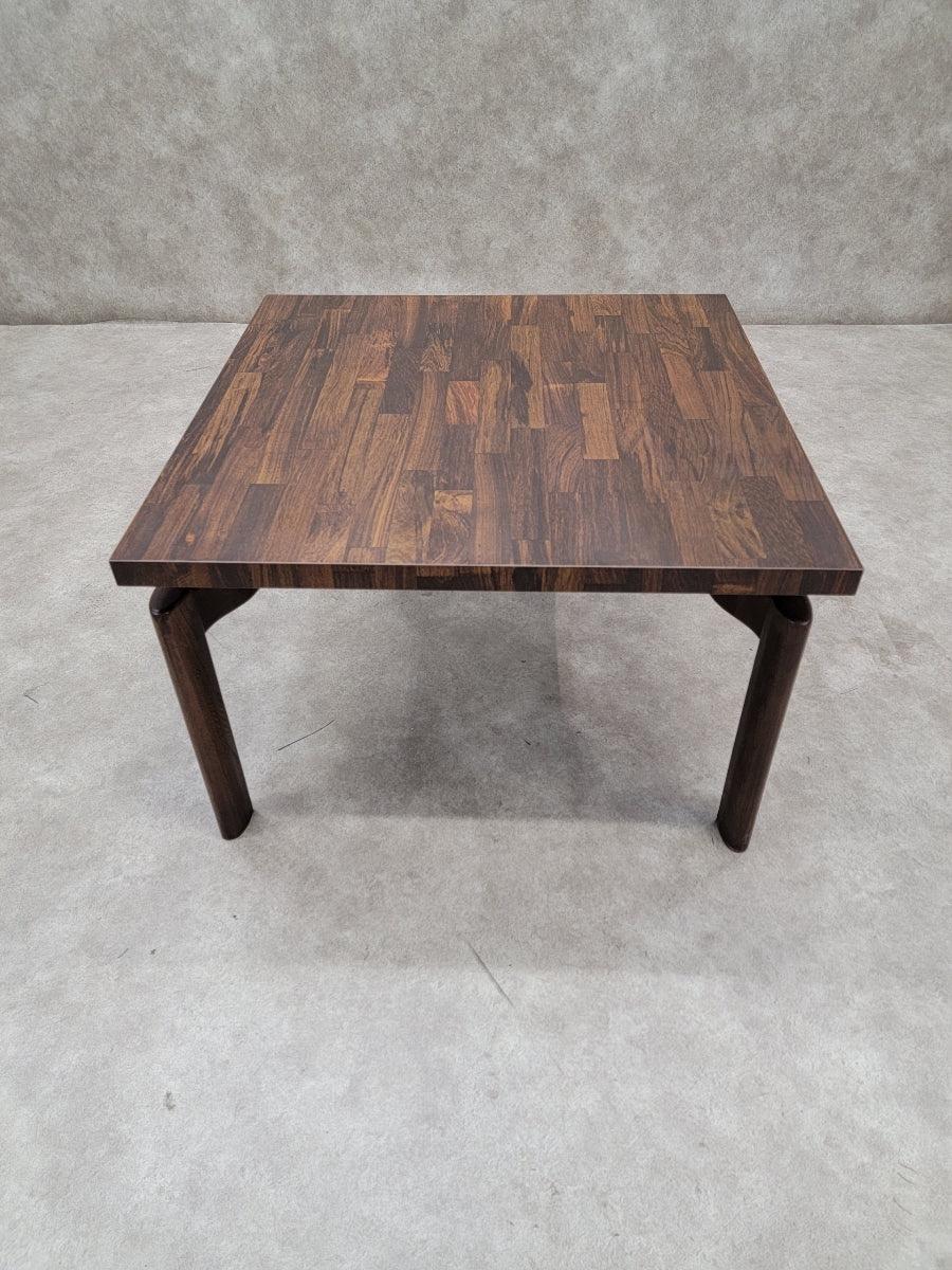 Hardwood MCM Jens Risom Style Floating Formula Side and with Coffee Table, Set of 2 For Sale