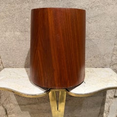 MCM Jens Risom Corbeille à papier conique en bois de noyer