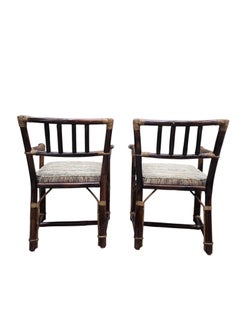 MCM John Wisner for Ficks Reed Rattan & Bamboo Dining Chairs, Set of 6