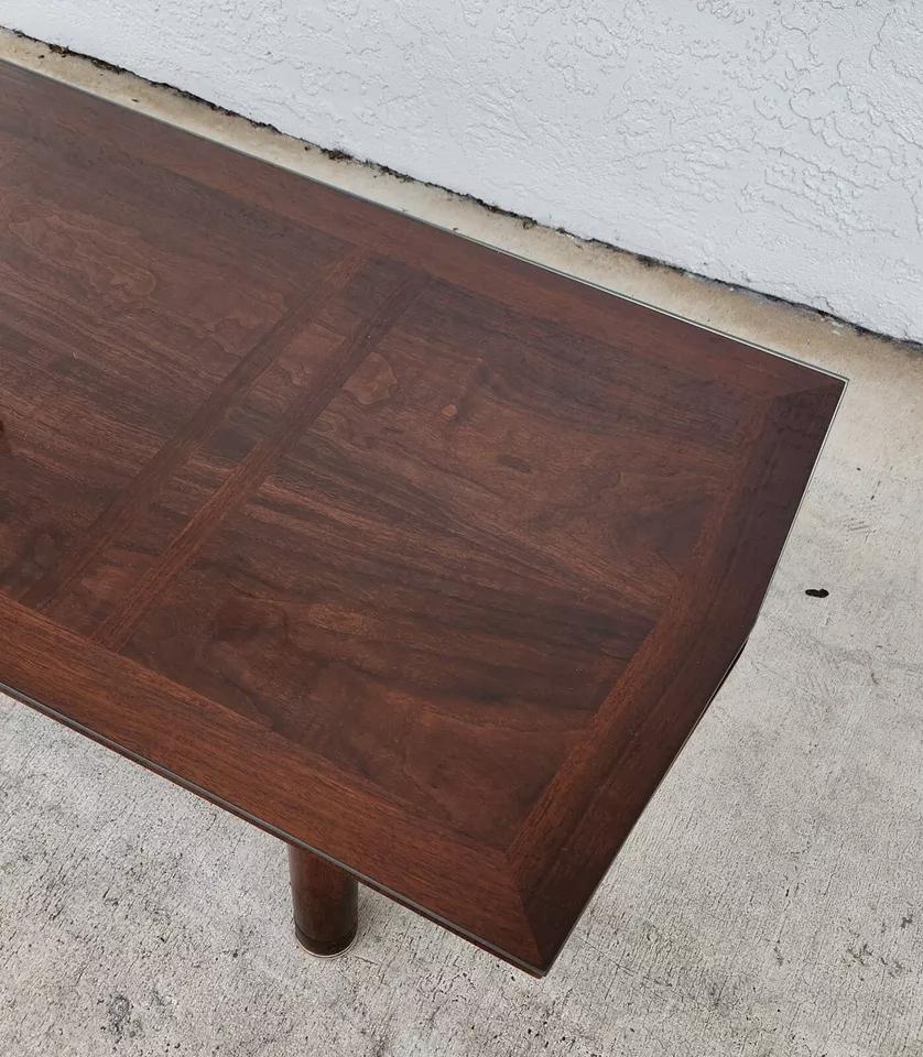 MCM Johnson Hadley Walnuss Couchtisch Mad Men Eames Era (Glas) im Angebot