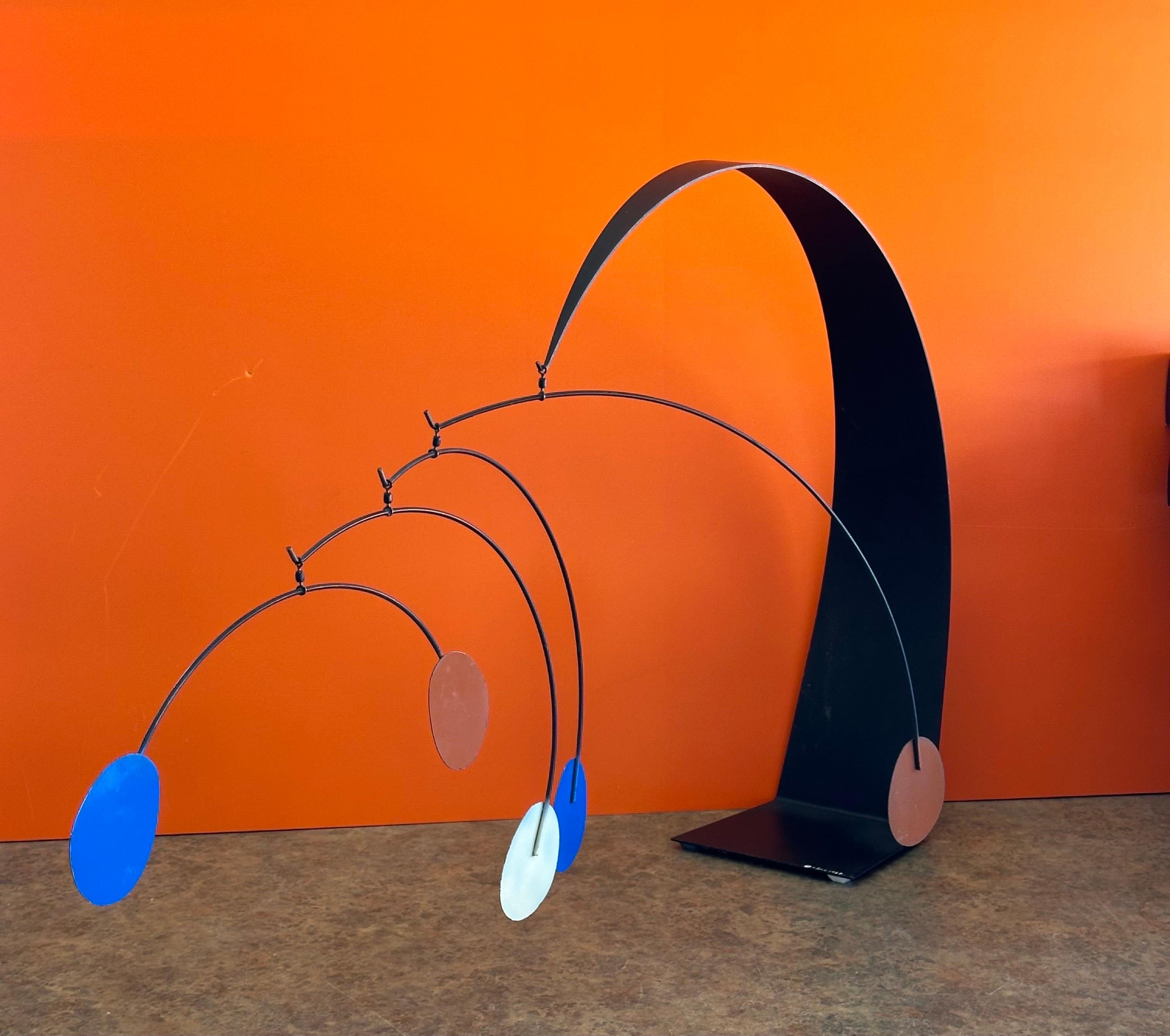 MCM Kinetic Painted Steel Mobile by C. Jere for Artisian House For Sale 4