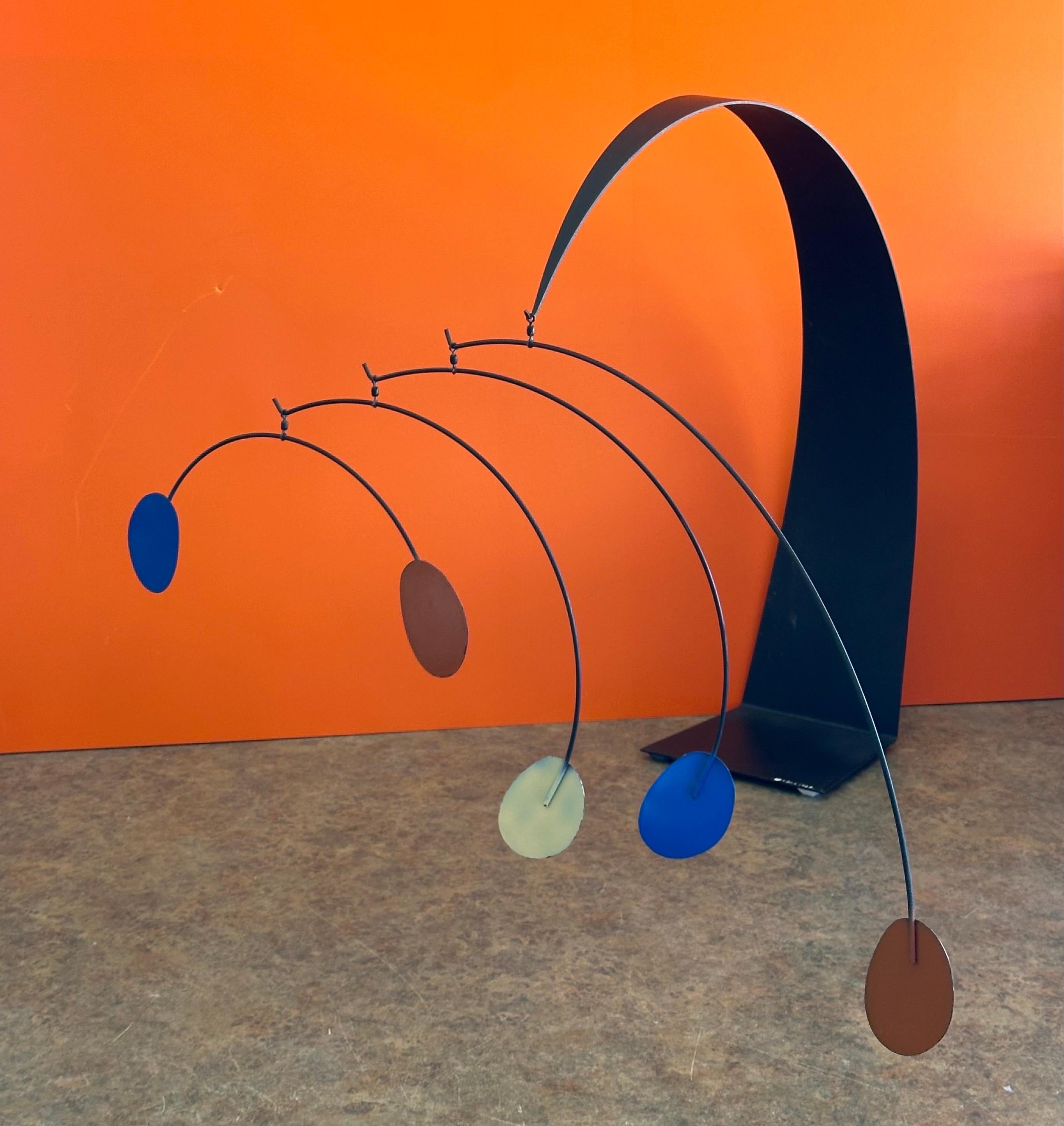 MCM Kinetic Painted Steel Mobile by C. Jere for Artisian House For Sale 9