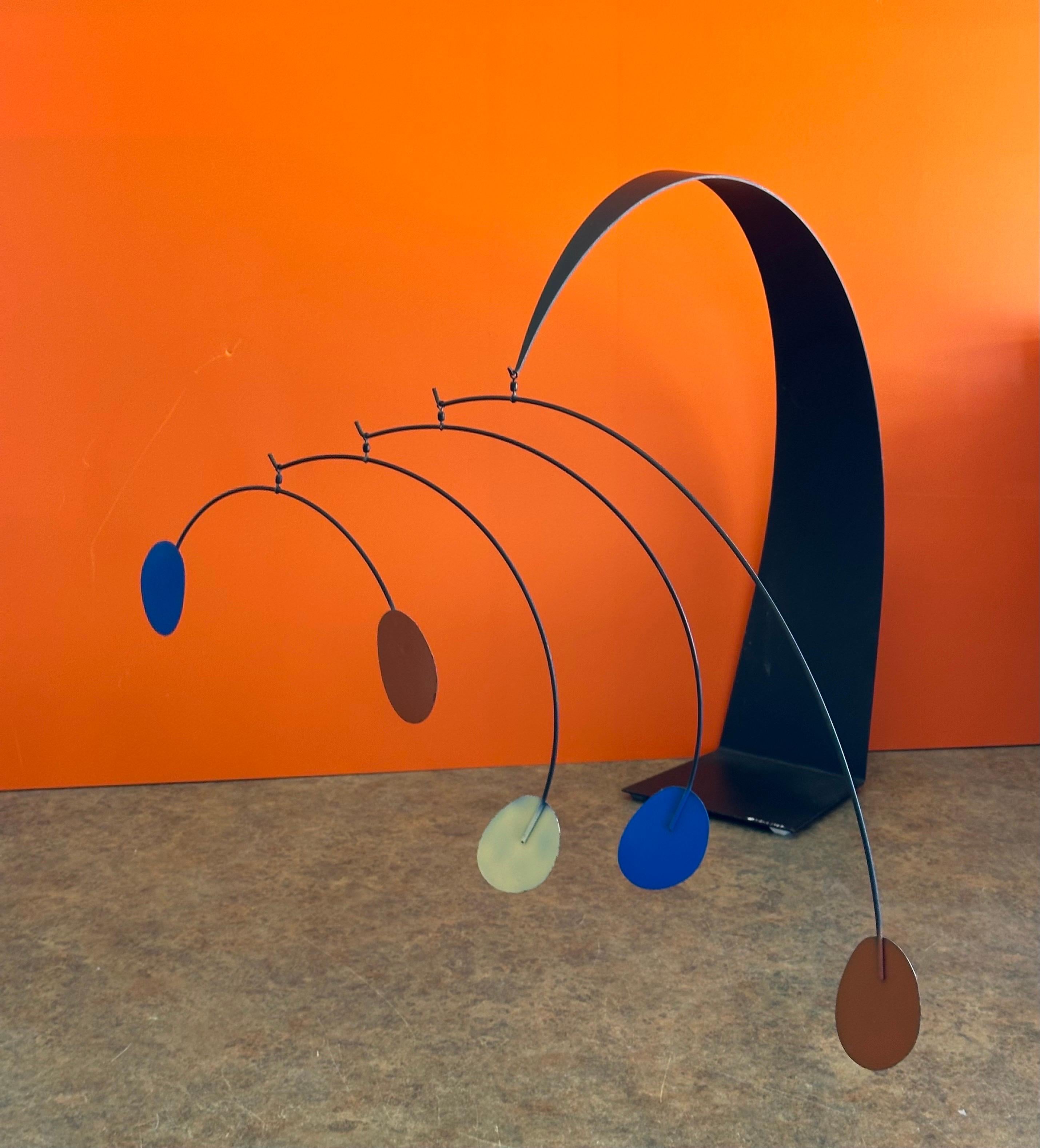 20th Century MCM Kinetic Painted Steel Mobile by C. Jere for Artisian House For Sale