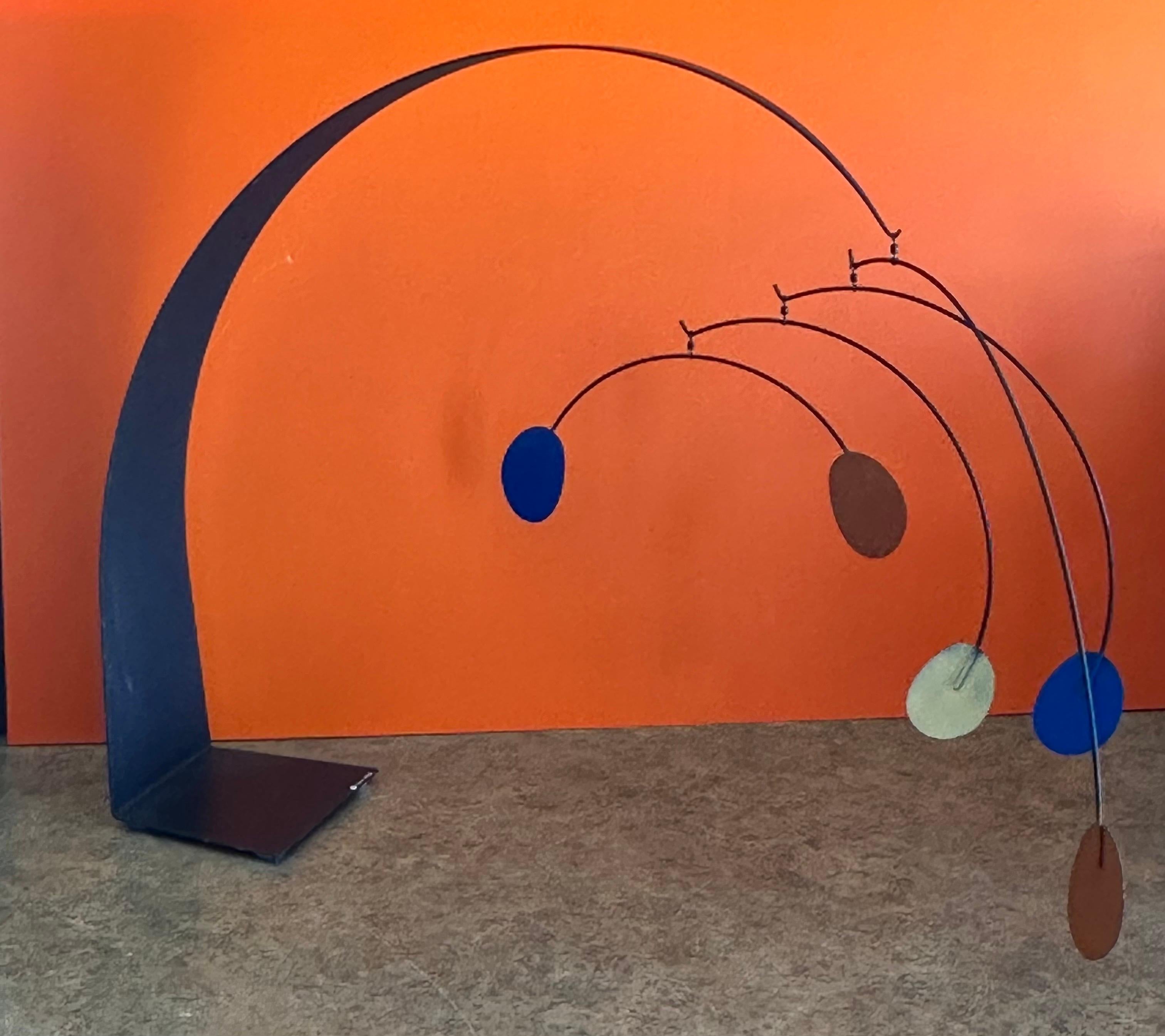MCM Kinetic Painted Steel Mobile by C. Jere for Artisian House For Sale 1