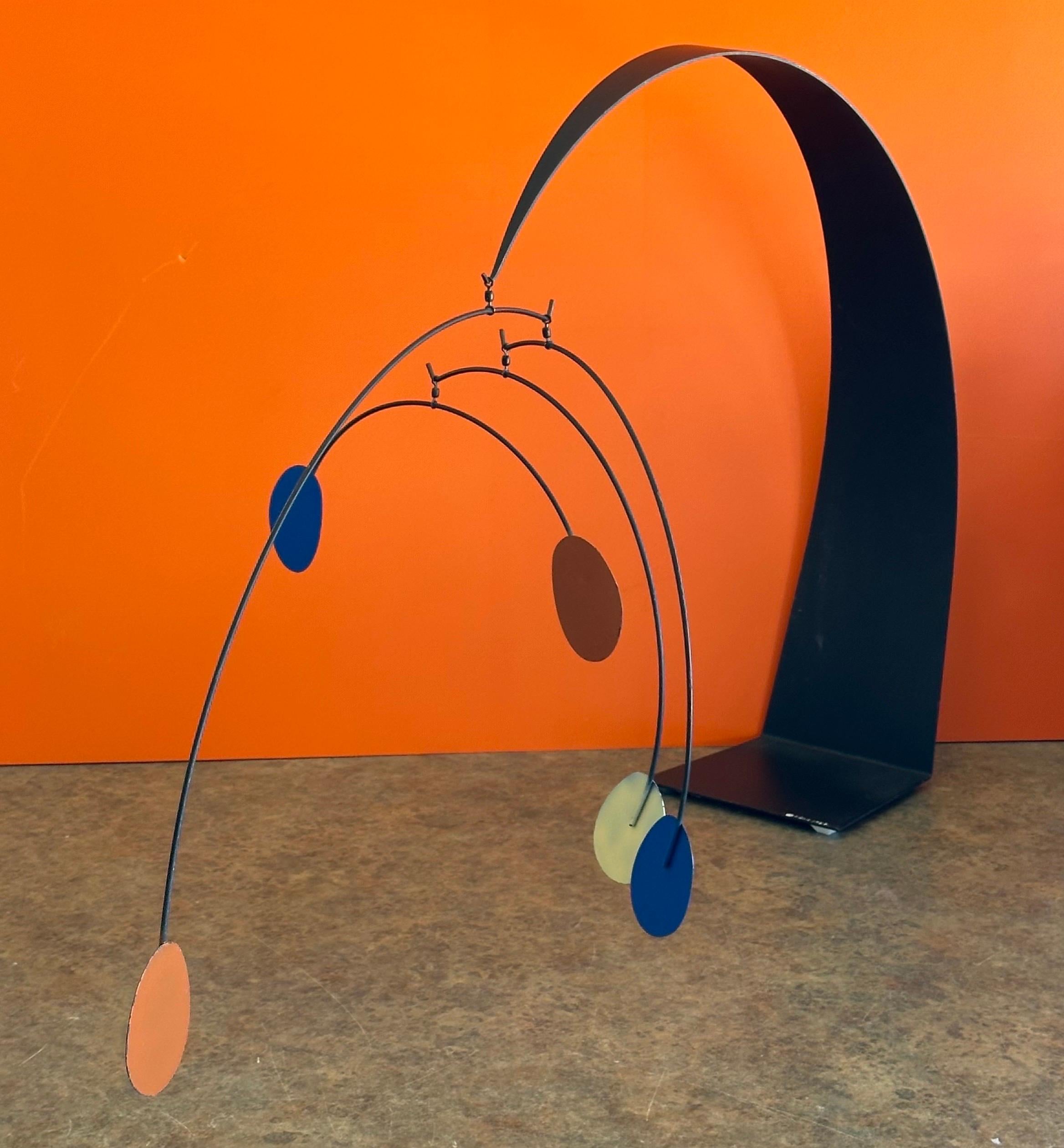 MCM Kinetic Painted Steel Mobile by C. Jere for Artisian House For Sale 2