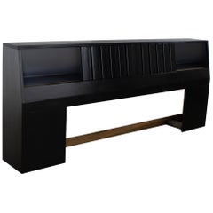 MCM King Size Bookcase Headboard by Sligh Furniture Cross Country Line in Black