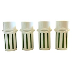 MCM LaGardo Tackett Green Striped Faceted Tumblers - Set of 4