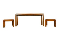 MCM Lane 3 Piece Solid Walnut Console & End Table Set