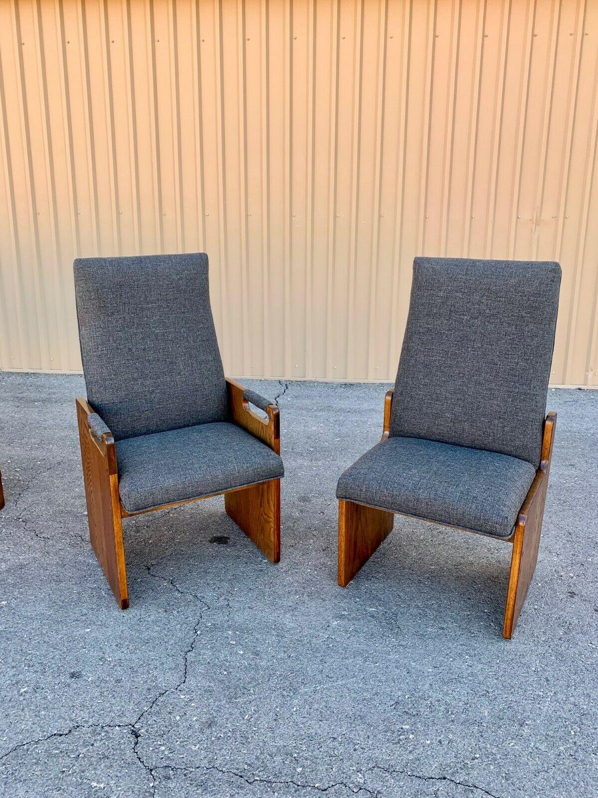 American MCM Lane Mid Century Brutalist Dining Table and 8 Chairs Style of Paul Evans