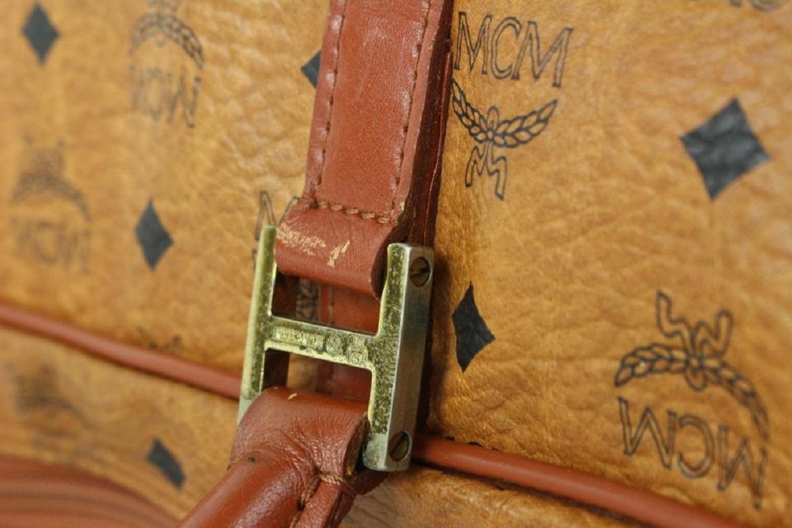 MCM Large Cognac Monogram Viseto Boston Duffle Bag 106m16 For Sale 3