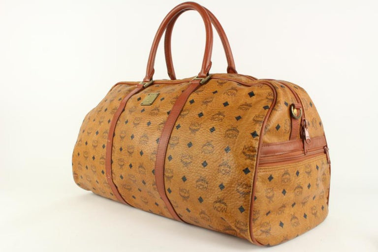 Duffle Bag Mcm Boston Cognac MCM Cognac Visetos Boston Duffle Bag