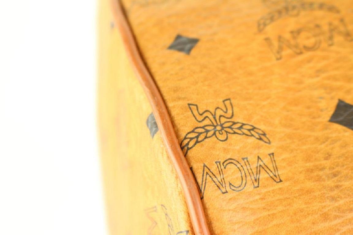 MCM - Grand sac à main Boston Monogram Visetos couleur cognac 107m41 en vente 6