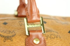 MCM Large Cognac Monogram Visetos Boston Duffle Bag 107m41