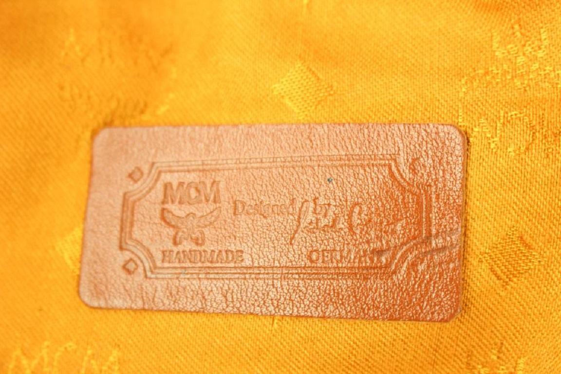 MCM - Grand sac à main Boston Monogram Visetos couleur cognac 107m41 Bon état - En vente à Dix hills, NY
