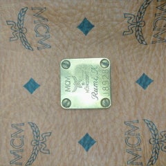 MCM Visetos Boston Duffle Bag, große cognacfarbene Monogramm-Tasche 863383