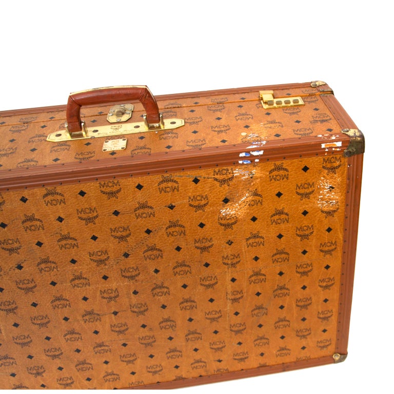 MCM Large Cognac Travel Trunk Luggage at 1stDibs mcm trunk, mcm