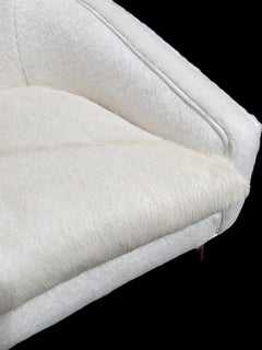 MCM Lawrence Peabody Chaise longue à dossier bas en forme de baril nouvellement tapissée